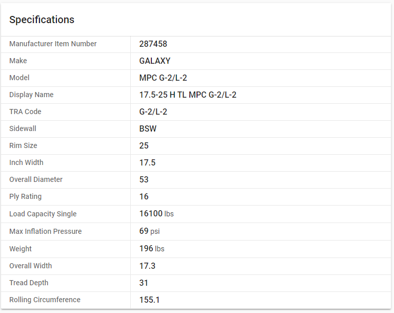 GALAXY — 17.5-25 H TL MPC G-2/L-2