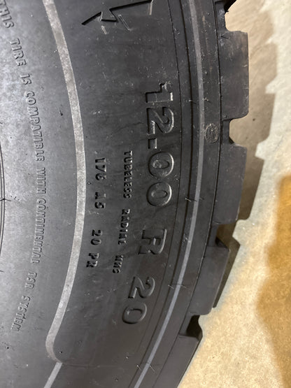 12.00R20 CONTINENTAL PERFORMANCE CONTI RT20 #5959
