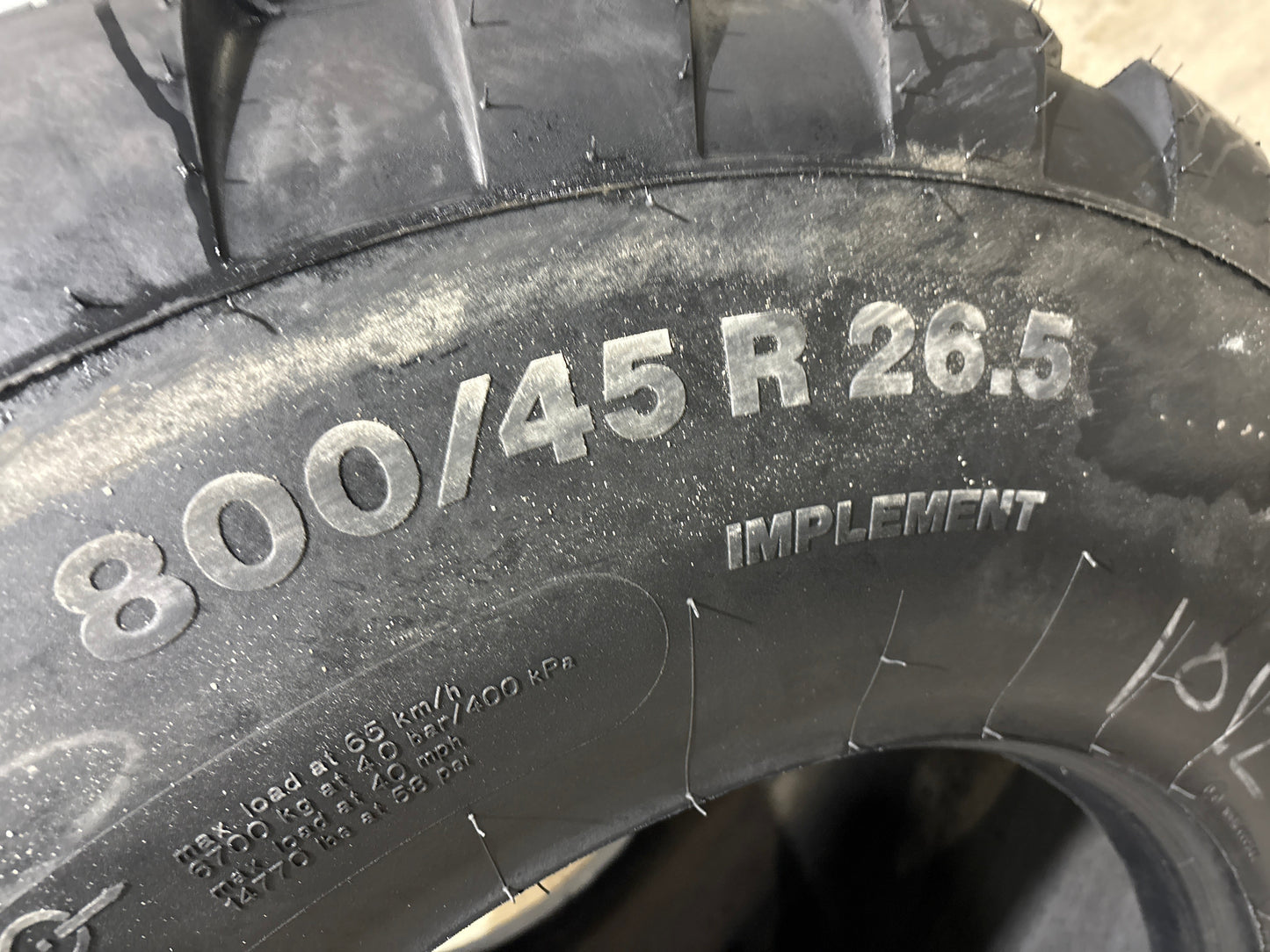 800/45R26.5 VREDESTEIN FLOTATION PRO IMPLEMENT TIRE #5705