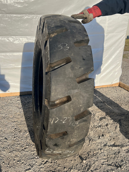 12.00R24 BRIDGESTONE M LUG S FORKLIFT 16 PLY #1833